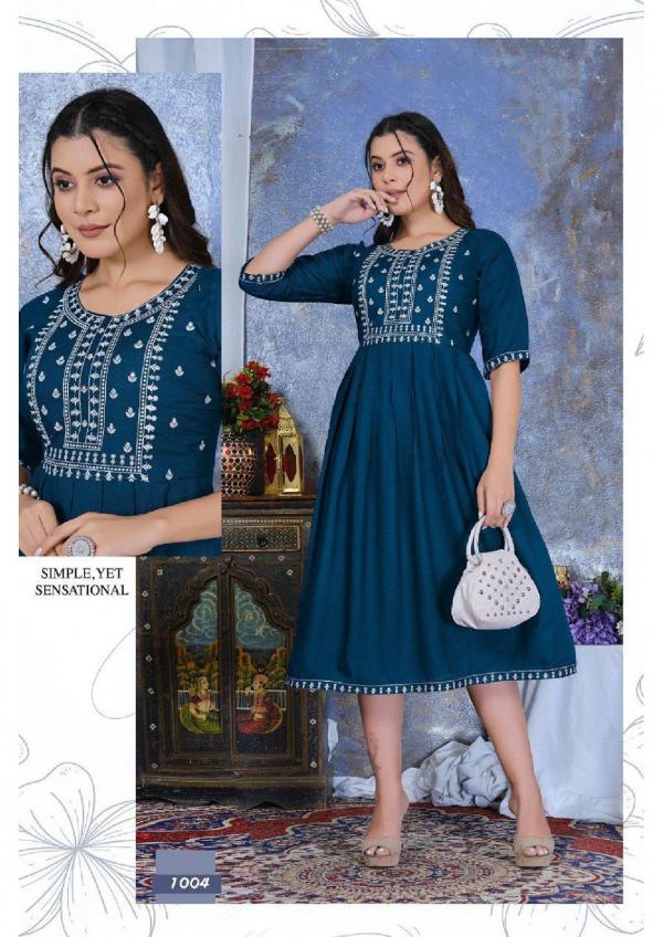 Trendy Tara Sitara Heavy Rayon Anarakli Kurti Collection